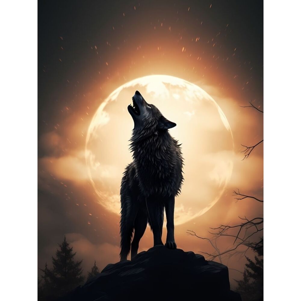 Custom Fridge Magnet Howling Wolf